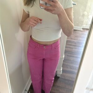 Pink High-Waisted Pants